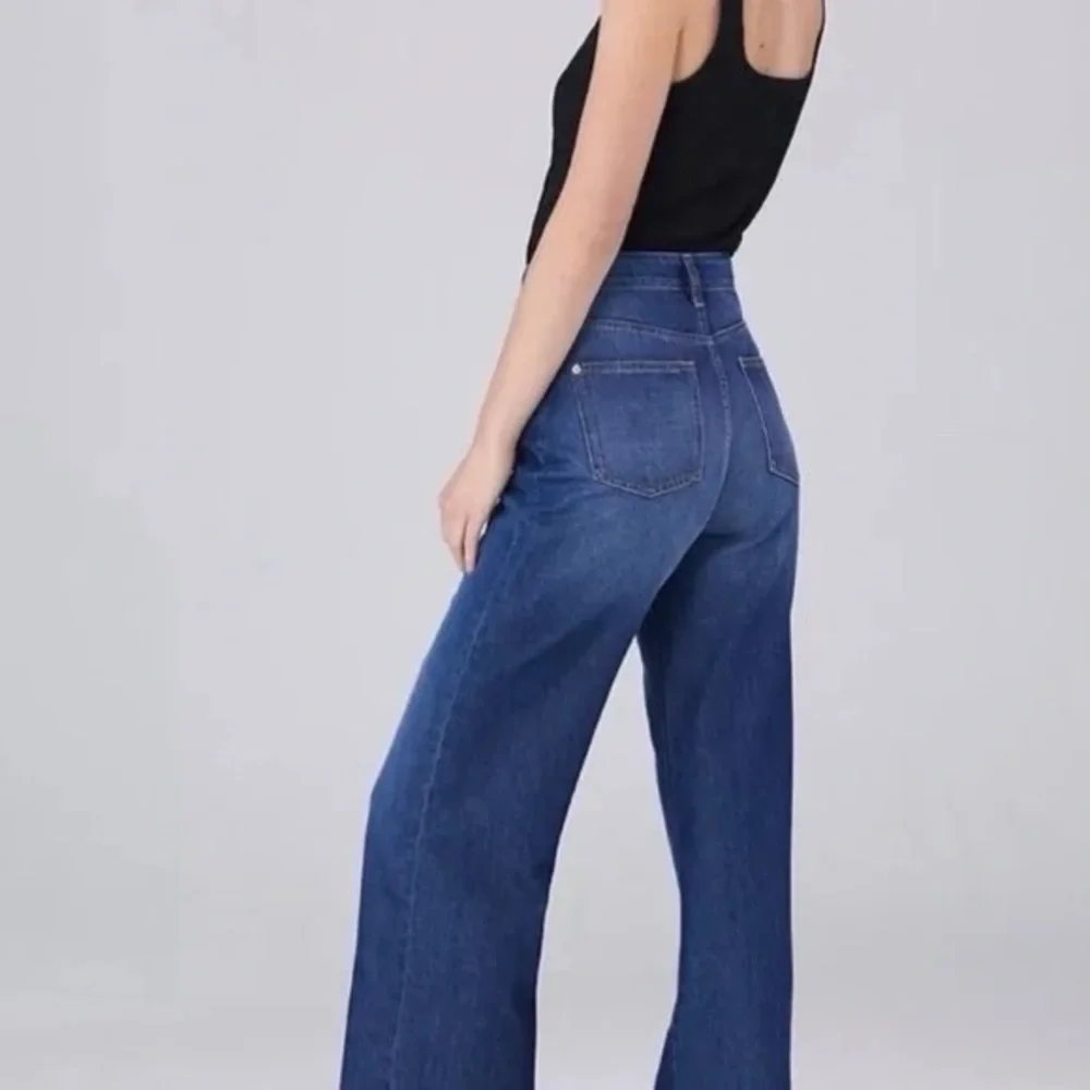 Anthropologie Pilcro The Annie Dark Blue Wide Leg Jeans - Size 25 - Picture 3 of 15